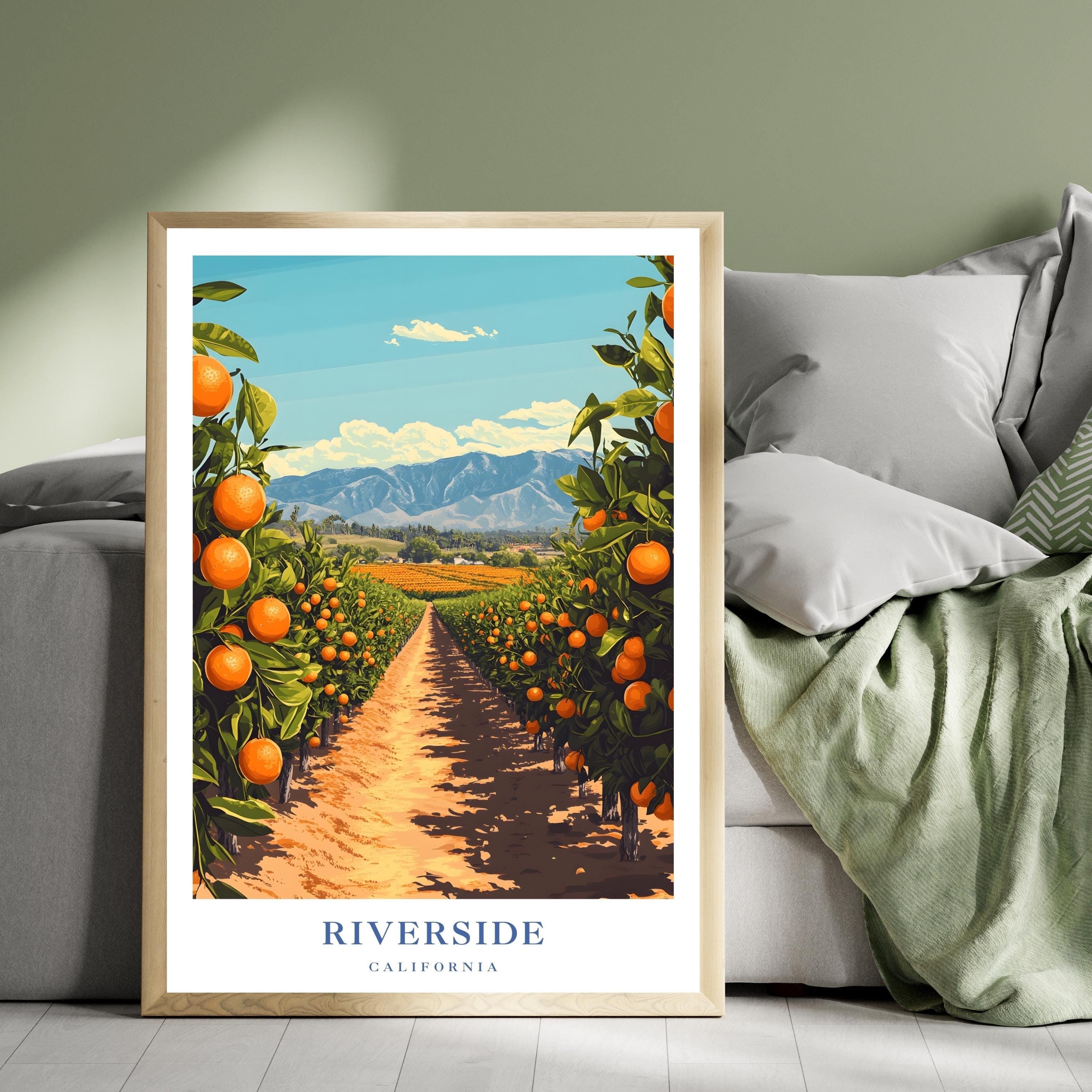 Riverside California Orange Grove Art Print Citrus Orchard Poster