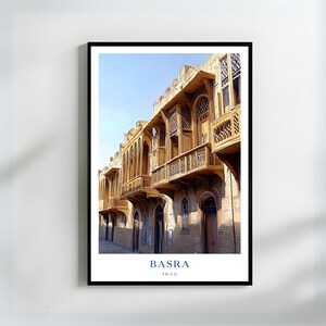 Traditional Basra Houses Art Print Iraq Historic Architecture Middle Eastern Decor Perfect Gift for Travelers Wall Art