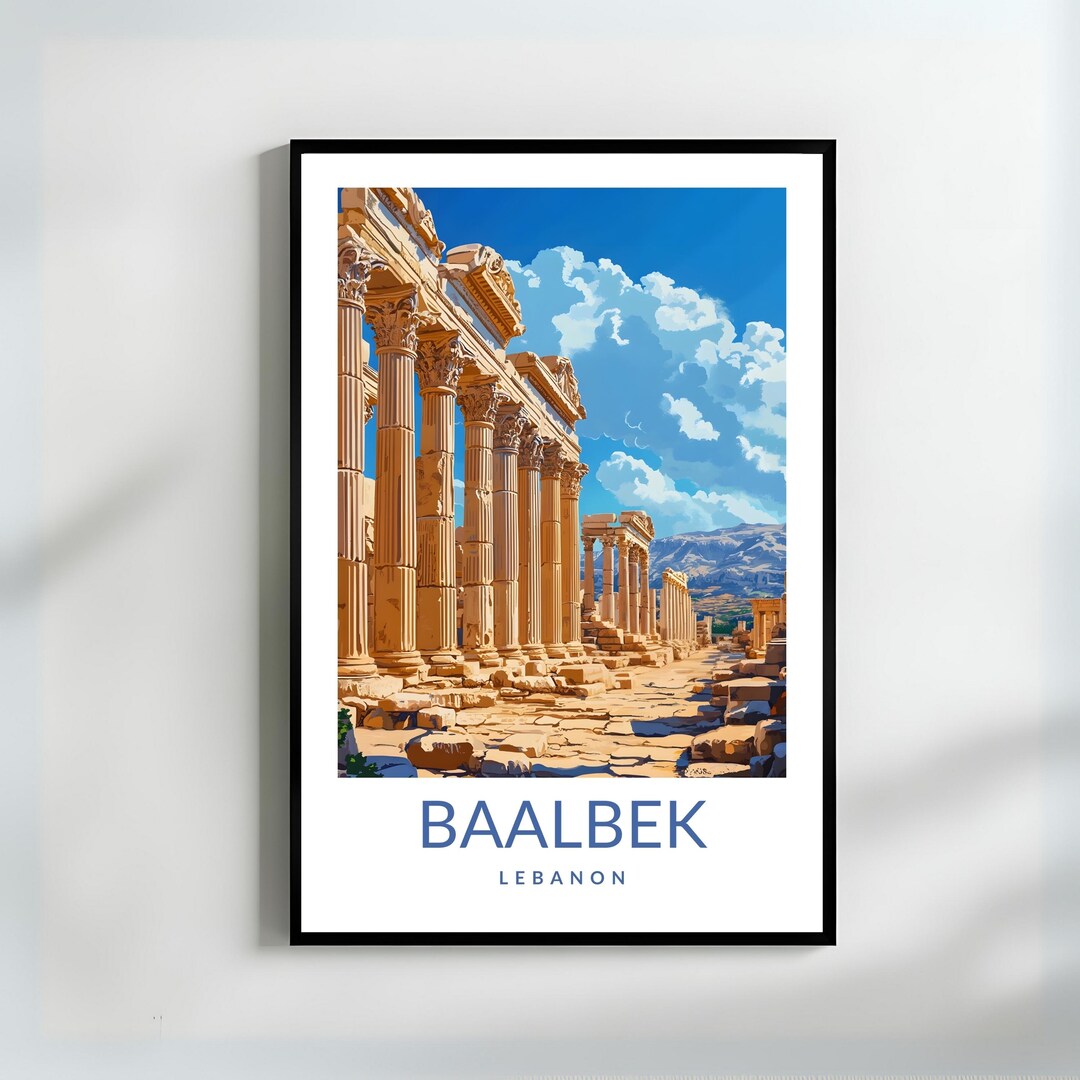 Baalbek Lebanon Poster Ancient Ruins Wall Art Perfect Travel Art Gift 