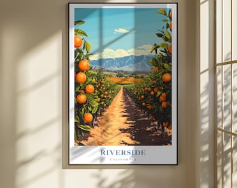 【セット商品】Orange&Parkアート（額あり）&カリフォルニアサインアート Riverside California Orange Grove Art Print Citrus Orchard Poster