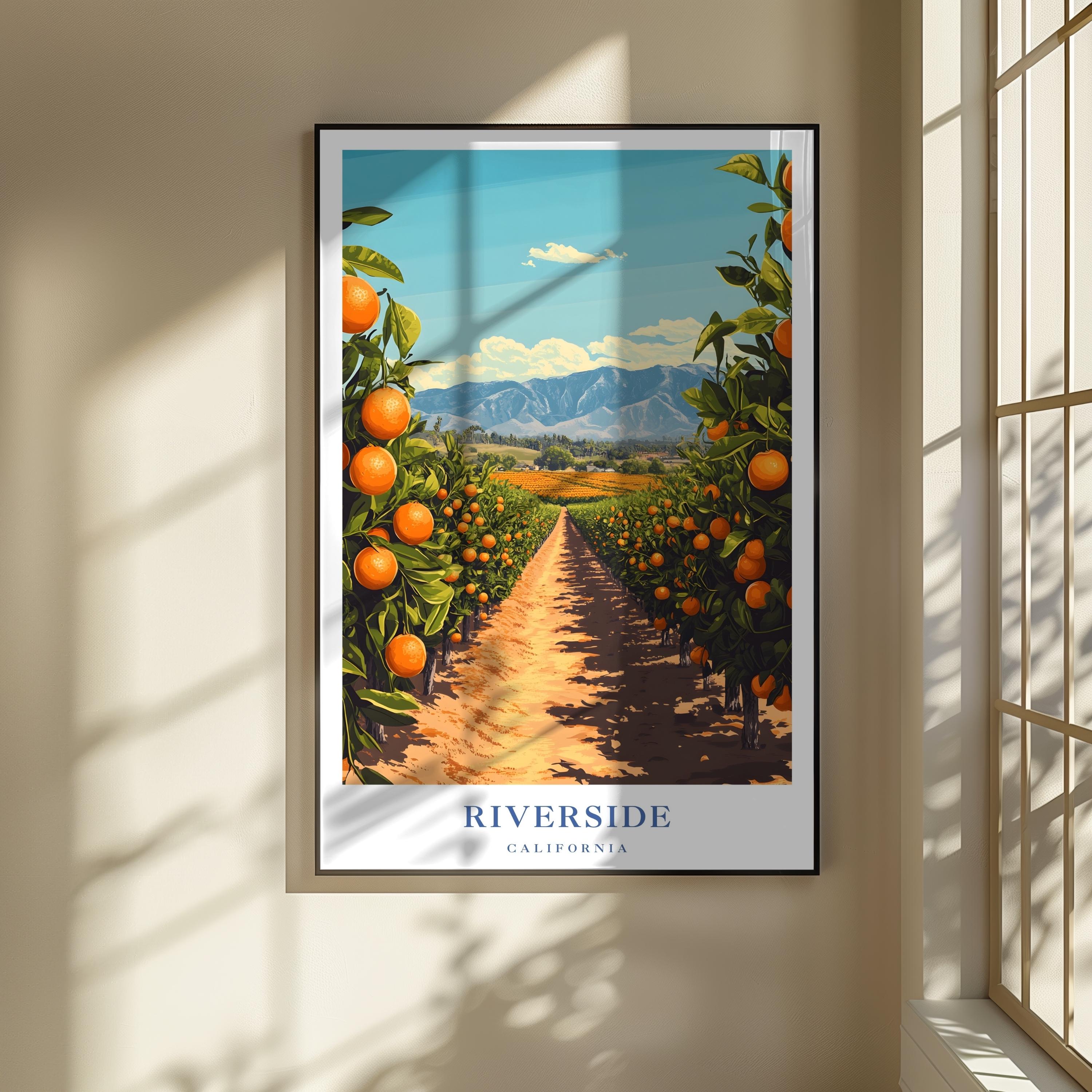Riverside California Orange Grove Art Print Citrus Orchard Poster