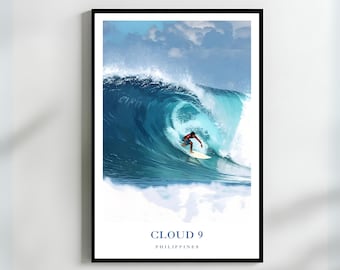 Impressão Cloud 9 Surfing | Ilha de Siargao, Filipinas, Arte de Ondas