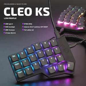 Low profile split keyboard Cleo KS (ex. Corne GPL) – ergonomic mechanical split keyboard with hot swappable Gateron low-profile switches