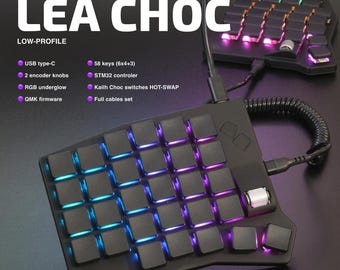 Low Profile Split Keyboard Lea Choc (Sofle Choc) – QMK VIAL programmable keys – ergonomic 58 keys layout – hot-swappable Kailh Choc switches