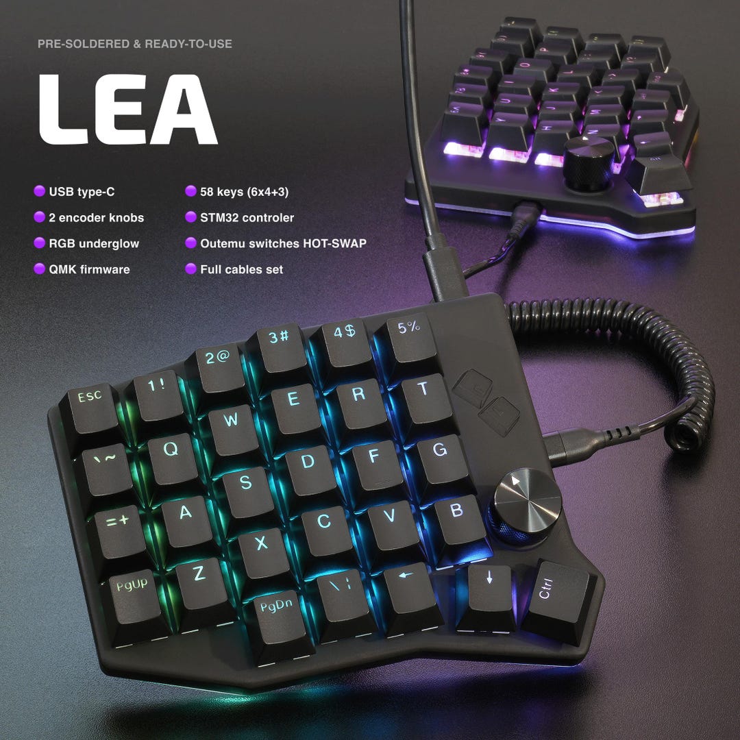 Split Mechanical Keyboard Lea (sofle RGB) – QMK VIAL Programmable Keys ...