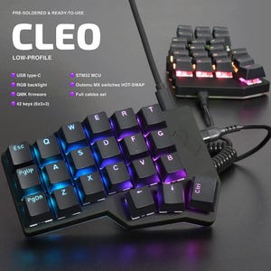 Split Keyboard Cleo (ex tastiera Corne) – Tastiera meccanica ergonomica pre-saldata e pronta all'uso. Retroilluminazione RGB, QMK VIAL programmabile.