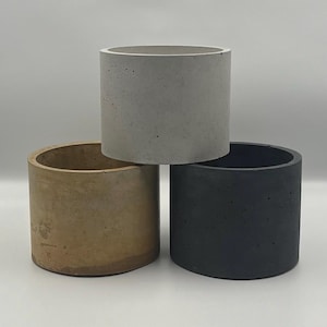 Vaso di fiori in cemento | Fioriera | Fatto a mano | Vaso da fiori rotondo