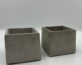 Concrete Succulent Pot | Set of 2 | Handmade | Flower pot square | Square flower pot