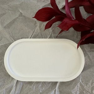 Tray - Bathroom Tray - Oval - Concrete Tray -Candle Holder - Home Organisation - Minimalist Home Decor -Jewelry Holder - Cement Tray - Plate