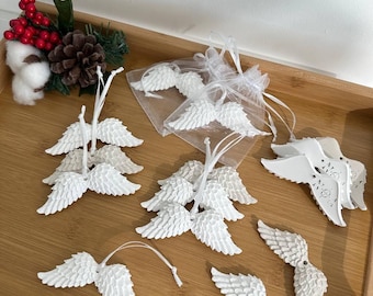 Handmade Angel Wings Ornament: White Cream Keepsake Gift