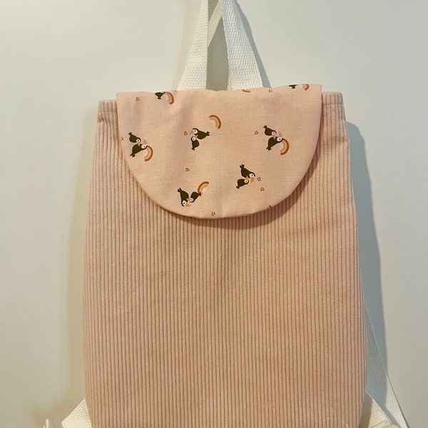 Sac à dos enfant maternelle fille rose et blanc