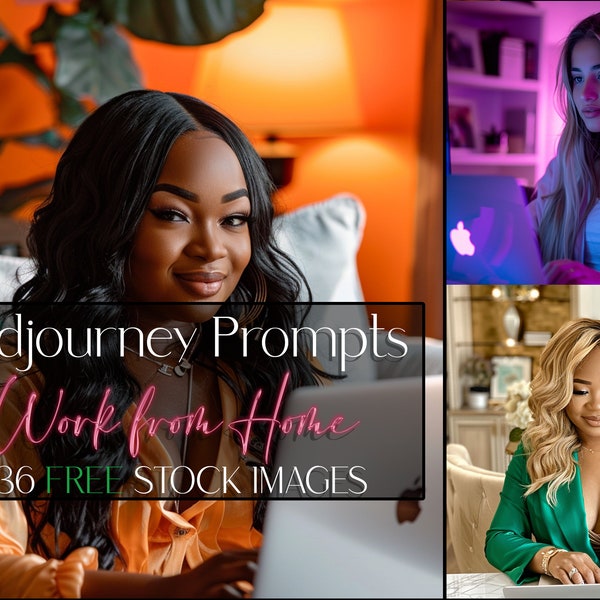 Best Midjourney Prompts for Work from Home, Women Prompts, Women Stock Photography, Professional, Prompt Guide, Business, Gamer, Stock