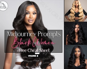 Best Midjourney Prompts for Black Women, African American, Black Women Prompts, Ebony Women Stock Photography, Ai Baddie, Beauty, Wigs, Hair