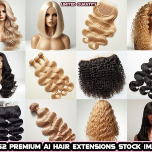 152 Hair Extension Stock Photos, Wigs, Best Hair Bundle Images, Virgin Hair, Body Wave, Deep Wave, Closure, Frontal, Business, Ai, Blonde