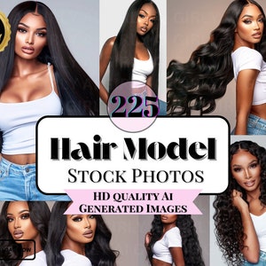 225 Hair Model Images, Hair Model Stock Photos, Hair Extensions, Makeup, African American, Black Women Photography, Wigs, Ai Stock, Bundle