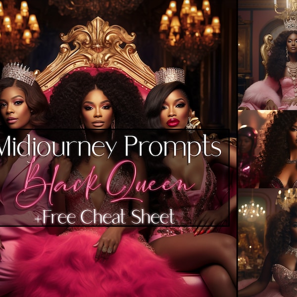 Best Midjourney Prompts for Black Queens, African American, Black Women Prompts, Ebony Women Stock Photography, Ai Baddie, Prompt Guide, DIY