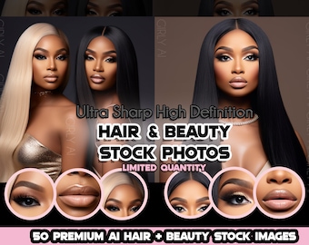 Best Beauty Stock Images, Stock Photos, Hair Stock Photos, Makeup Stock Photos, Black Women Photography, Wig Stock Photo, Ai Stock, Bundle