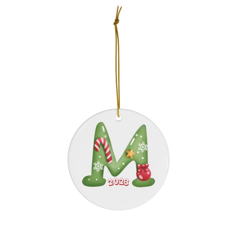 2023 Christmas Ornament Initial Keepsake Ceramic Ornament - Etsy