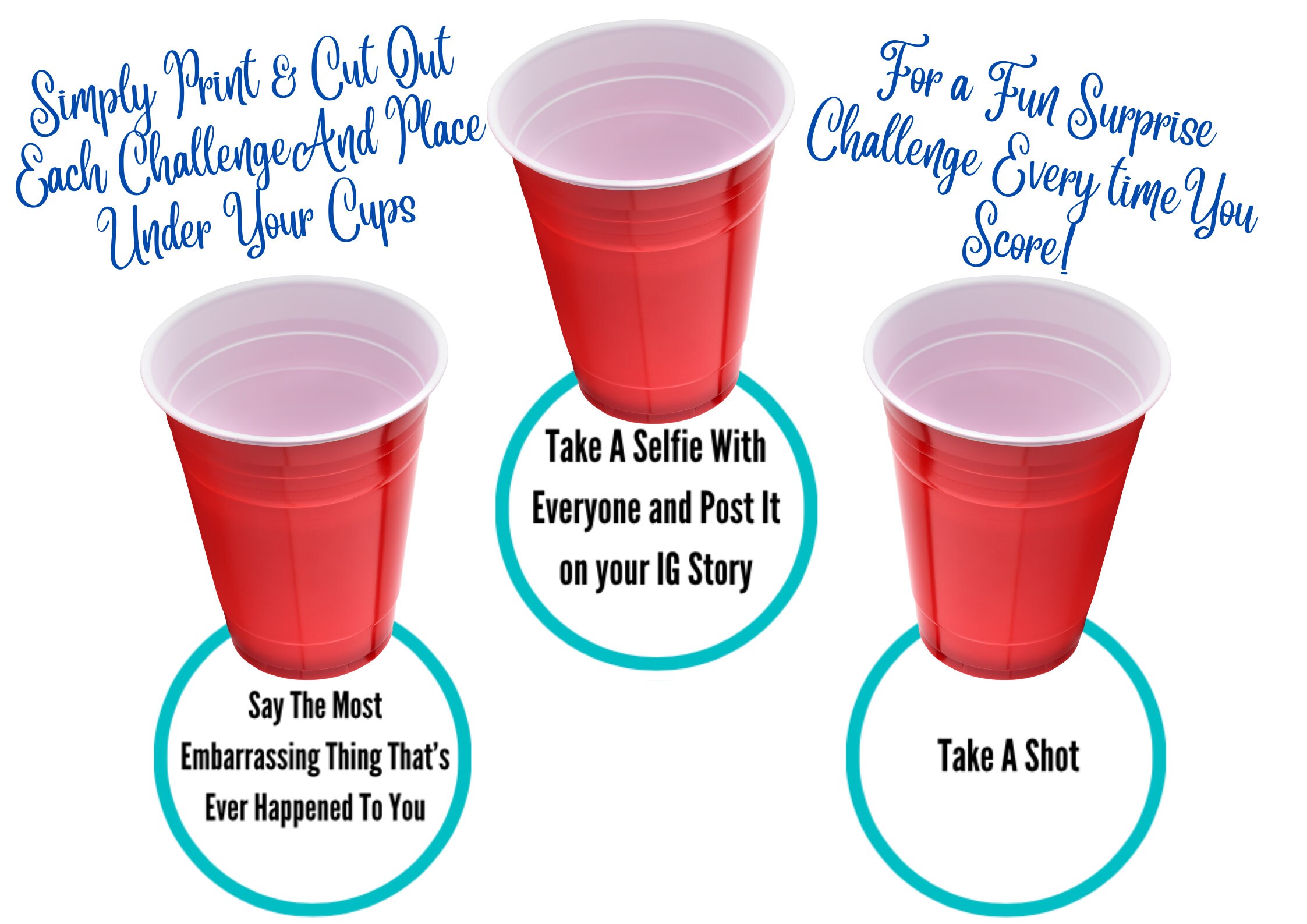 Beer Pong Party Game / Hen Do / Birthday / Bridal/ Drinking / Instant