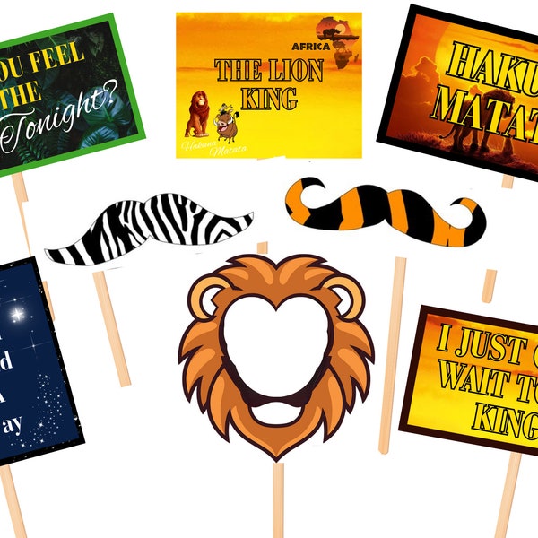 LION KING Photo Booth Props / Instant Download DIY Printable / Musical Theatre Musicals Movie Party