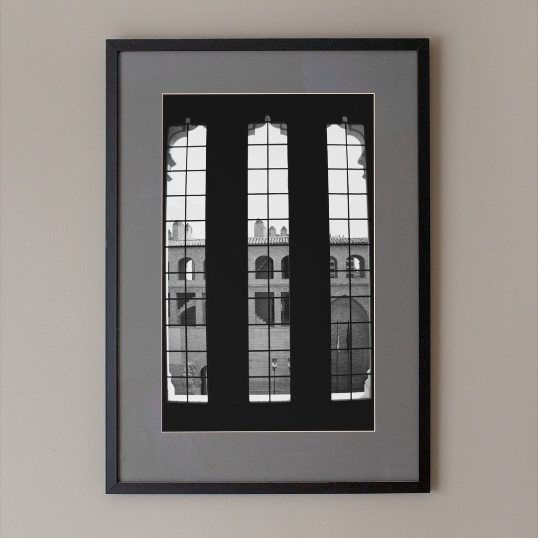 White Window With Treeview Black and White Photo of Window, Black and White Wall Art, Monument and ...