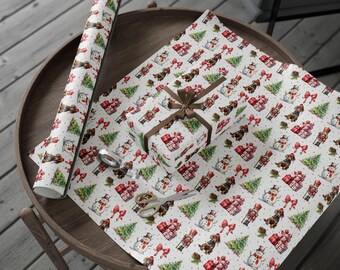 Designer Dachshund Weiner Dog Mom Holiday Dog Lover Watercolor Christmas Holiday Gift Wrap WrappingPaper Dog Mama Present