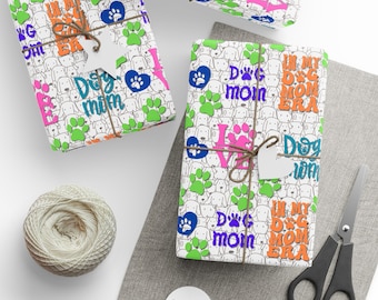 Carta da regalo per compleanno di mamma di cane, carta da regalo con impronta di zampa, carta da regalo per compleanno a tema cane, mamma di cane