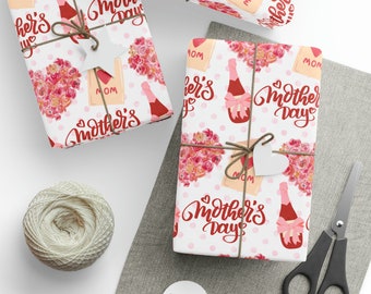 Papel de regalo para el Día de la Madre, Papel de regalo para el Día de la Madre, Papel de regalo rosa