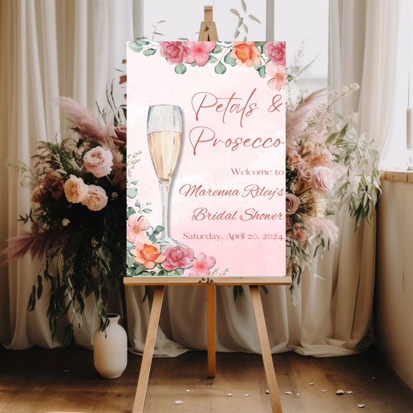 Bridal Shower, Special Day, Wedding, Welcome Sign 24 x 36, Champagne Toast, Custom Print Sign Template, Instant Download, Edit with Canva