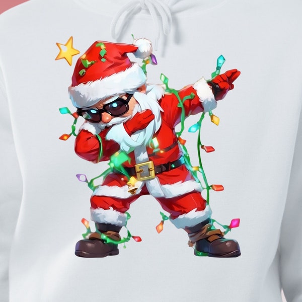 Dabbing Santa png | Christmas lights png | Merry Christmas png | Happy New Year png | Santa Claus png | sublimate designs download | Holiday