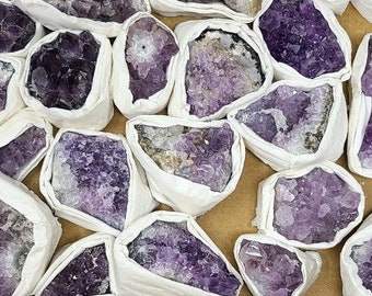 1lb Raw Amethyst Druzy Crystal Clusters - Wholesale