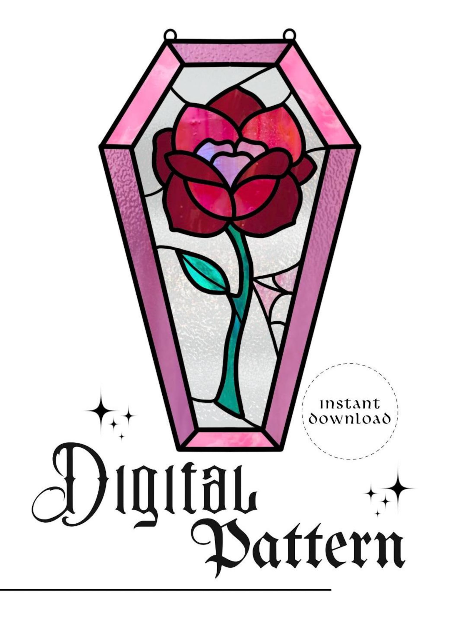 Goth Rose Stained Glass *PATTERN* - Etsy