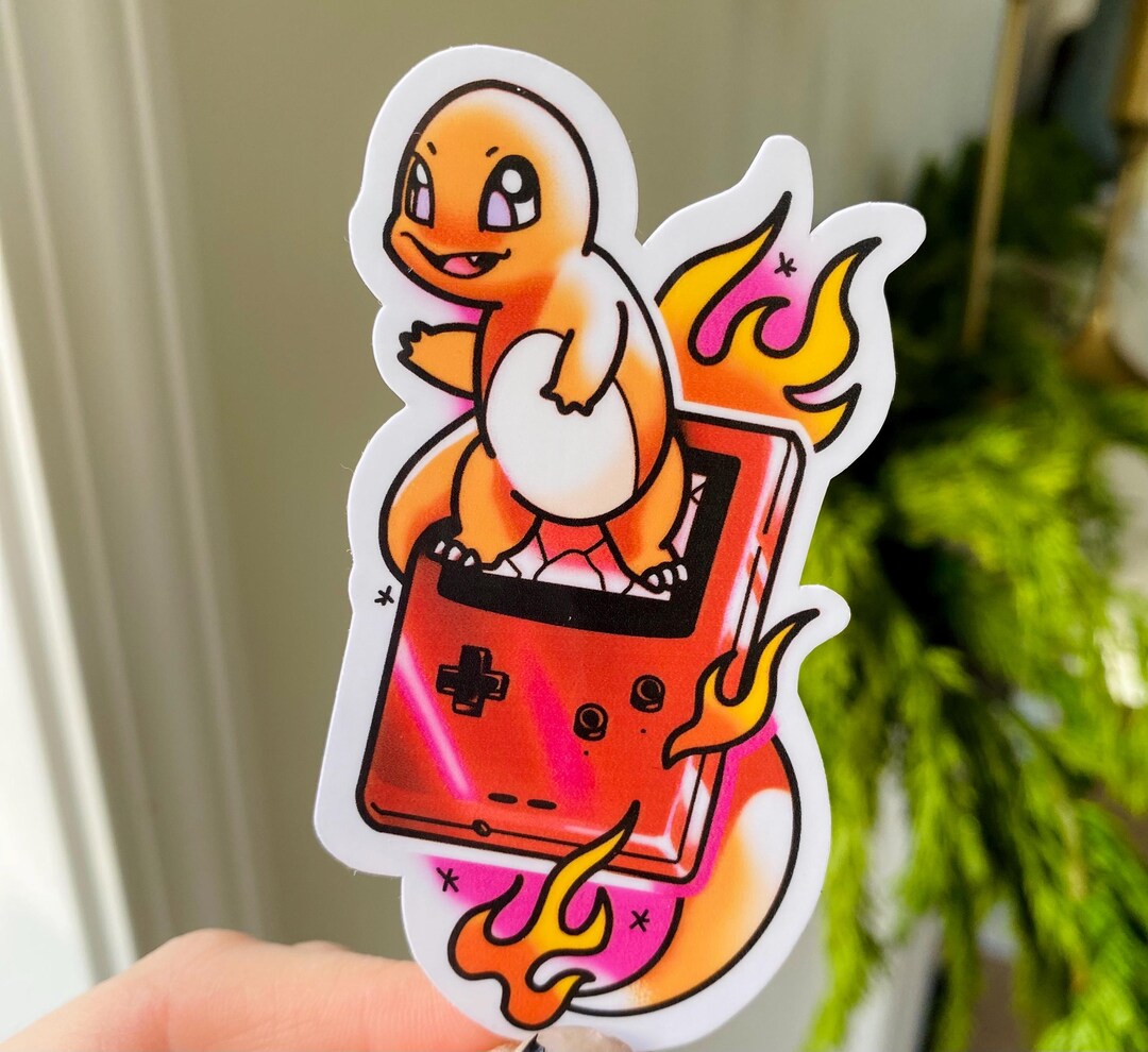 Red Edition Retro Gameboy Charmander Sticker - Etsy