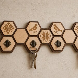 Wall Folk Hook Rack, Key Holders & Key Hooks, Entryway Organizer, Kitchen Towel Holder