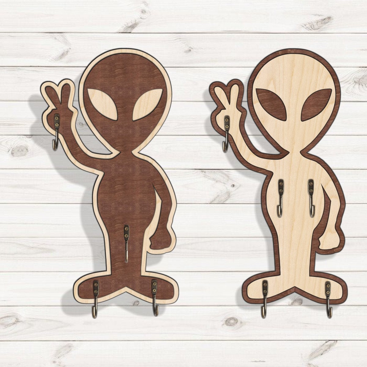 Aliens Key Hanger for Wall, UFO Themed Decorative Holder With Hooks - Etsy