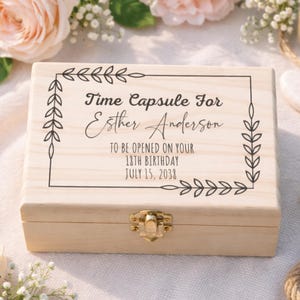 Personalized Time Capsule Keepsake Box, Time Capsule First Birthday Box, Custom Baby's Keepsake Box, First Birthday Memory Box (VM-WBU432)