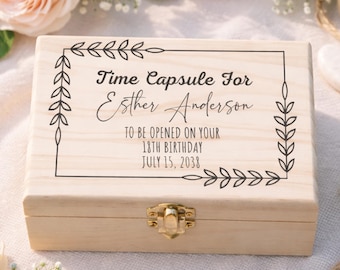 Personalized Time Capsule Keepsake Box, Time Capsule First Birthday Box, Custom Baby's Keepsake Box, First Birthday Memory Box (VM-WBU432)