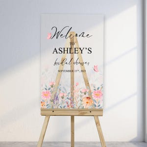 Bridal Shower Welcome Sign, Bridal Shower Acrylic Sign, Bridal Shower Decor (VM-BSS10)