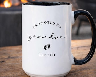 Promoted to Grandpa Mug 2026, Pregnancy Announcement Mug for Grandpa, First Time Grandpa Reveal Cup (VM-MISKCWJ3)