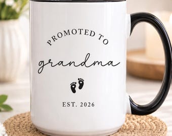 Promoted to Grandma Mug Pregnancy Announcement, First Time Grandma Gift, Personalized Grandma To Be Mug (VM-MIVBMX3)