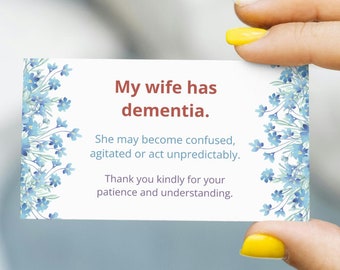 Carta di accompagnatore caregiver - Moglie; Demenza, Non ti scordar di me