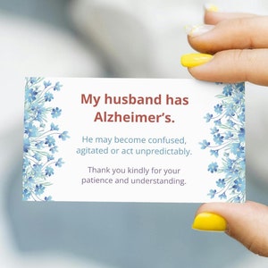 Cartão de Acompanhante Cuidador – Marido; Alzheimer, não me esqueça
