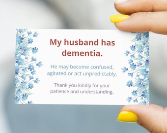 Pfleger Begleiter Karte - Ehemann; Demenz, Vergissmeinnicht