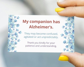 Carta accompagnatore caregiver - Accompagnatore; Alzheimer, non ti scordar di me