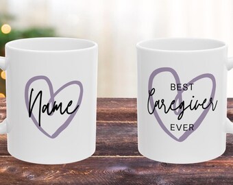 PERSONALIZZATO Best Caregiver Ever, tazza in ceramica da 11 once