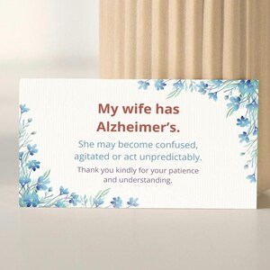 Pfleger Begleiter Karte (DIGITALE DATEI) - Vergissmeinnicht, Frau, Alzheimer