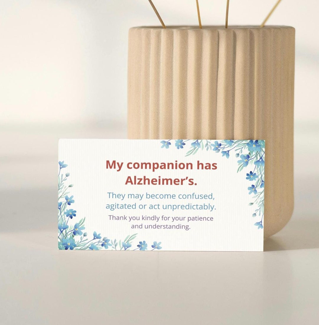 Caregiver Companion Card (DIGITAL FILE) - Forget-me-not, Companion ...