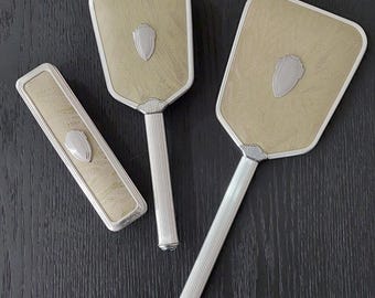 Vintage Art Deco Style Brush and Mirror set