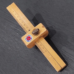 Vintage Wooden and Brass Marking Mortise Gauge/Scribe Made by Jon Weiss & Sohn in Vienna