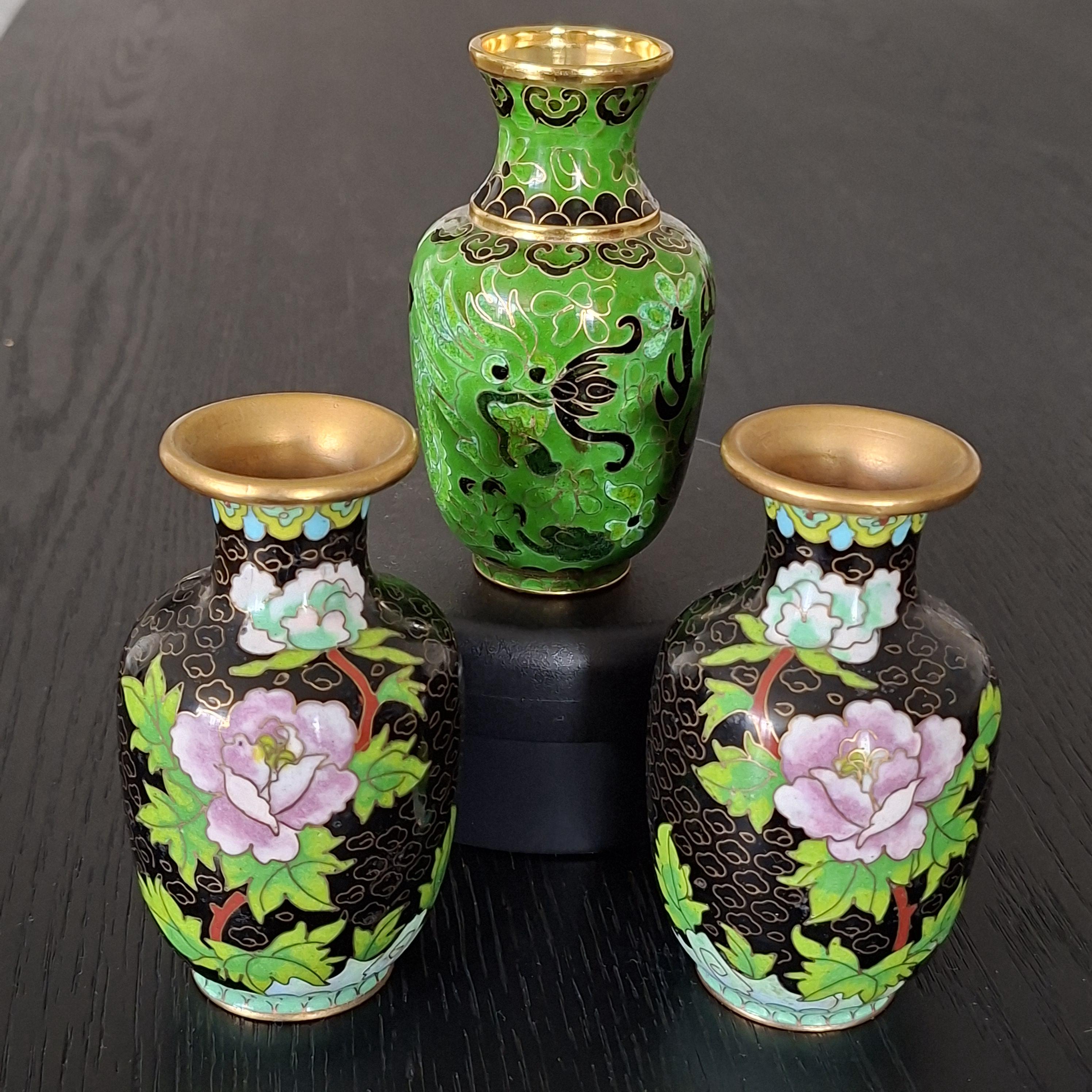 古い七宝の花瓶　ビンテージ ヴィンテージ小型七宝花瓶、別売り - Etsy 日本